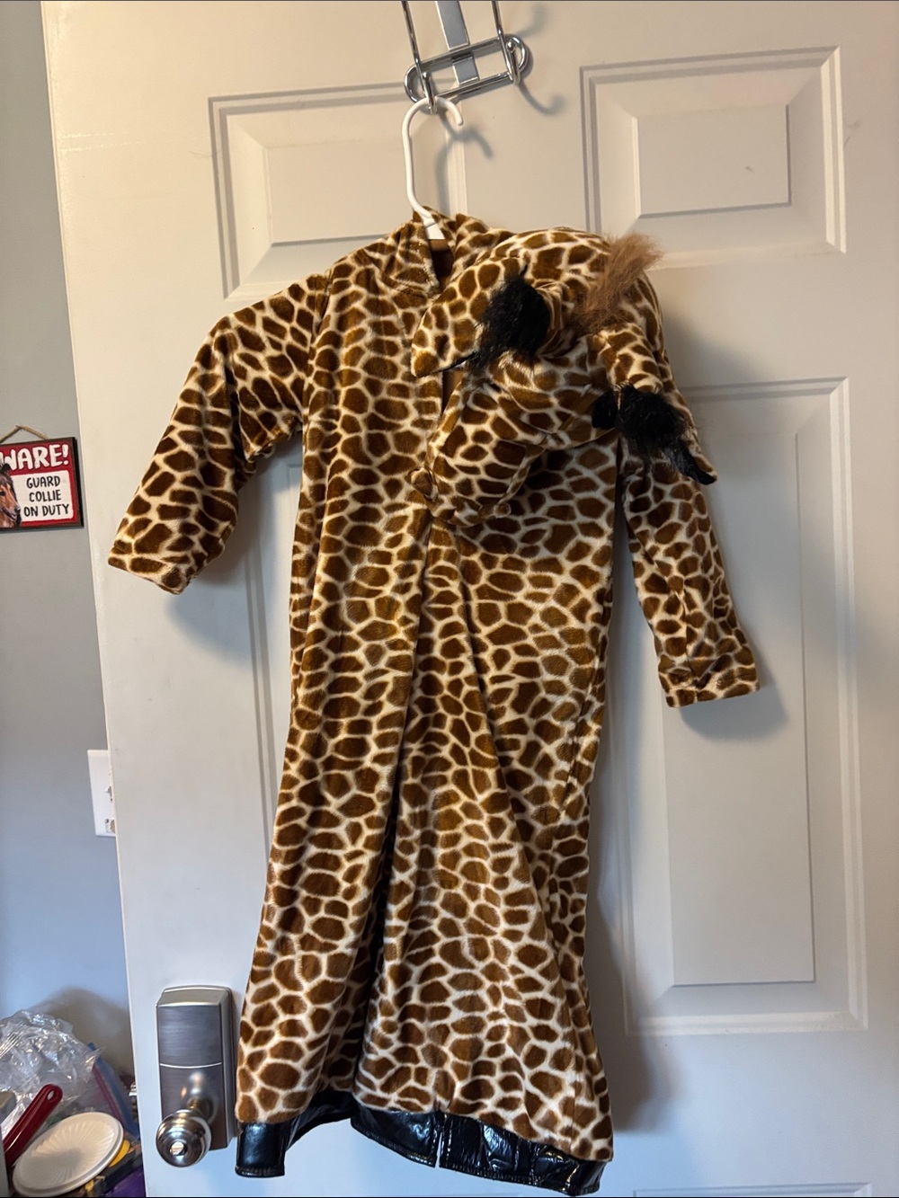 Source Unknown Brown and Cream Giraffe Kids Costume Onesie with Hood